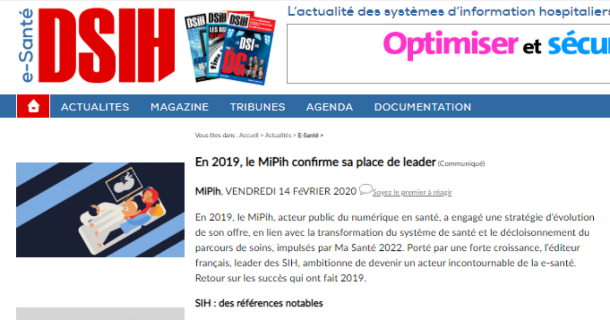 ON PARLE DE NOUS DANS DSIH :                                           En 2019, le MiPih confirme sa place de leader