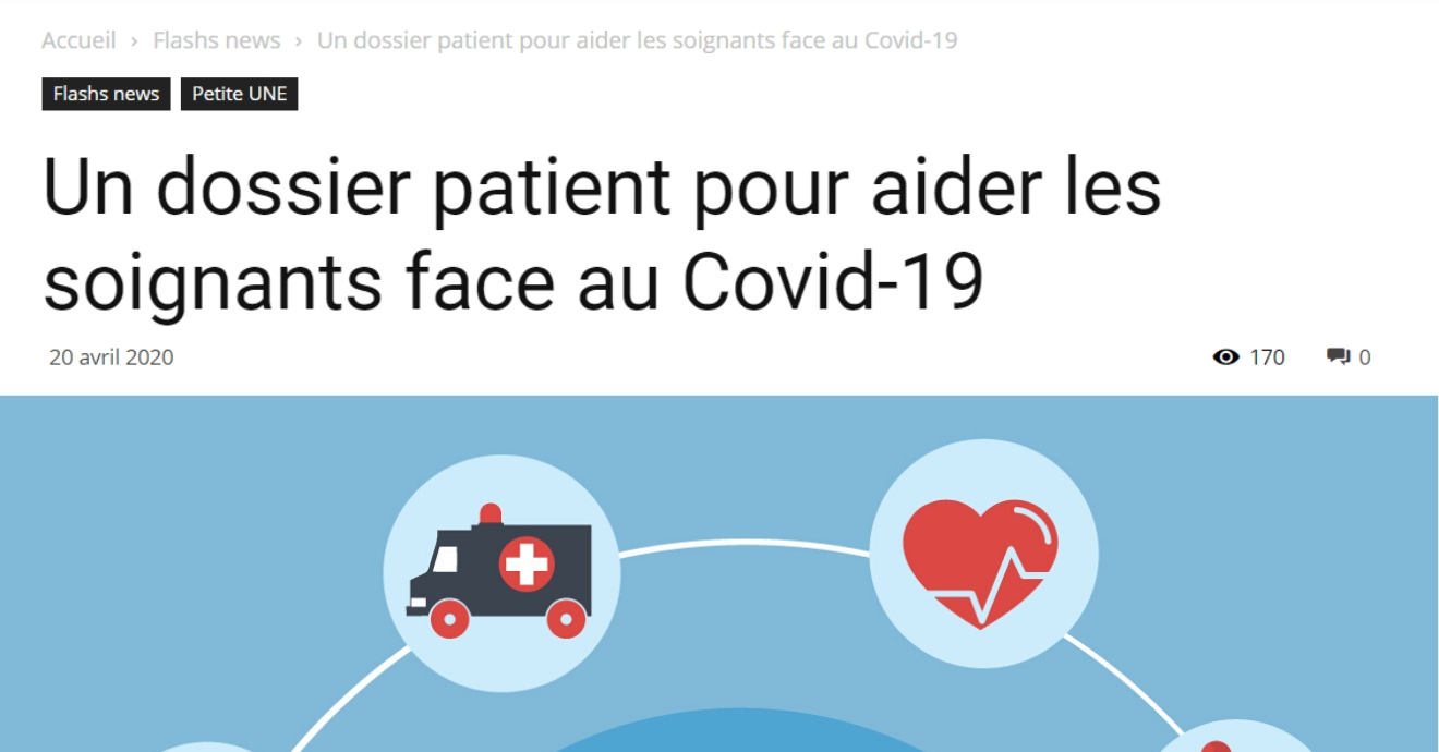 ON PARLE DE NOUS DANS SIH SOLUTIONS : Un dossier patient pour aider les soignants face au Covid-19